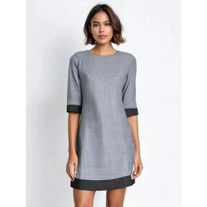 NWT‎ Maurini Women's Medium Blue Tunic Shift Dress 3/4 Sleeve Knee Length